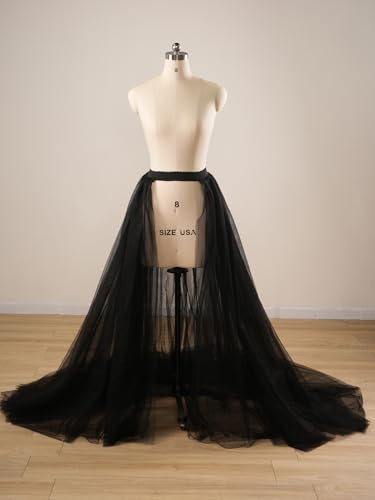 EllieWely Overskirt Short Front Long Back Party Tutu Tulle Skirt R053