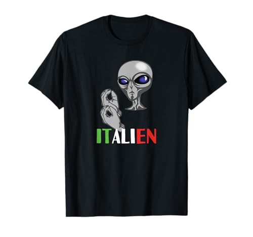 Italian alien with Italian hands meme Pun Italy T-Shirt