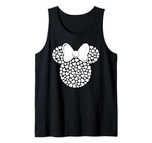 Disney Minnie Mouse Icon Filled with White Hearts Tank Top