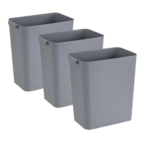 Canecas de basura rectangulares abiertas 16L 3 unidades