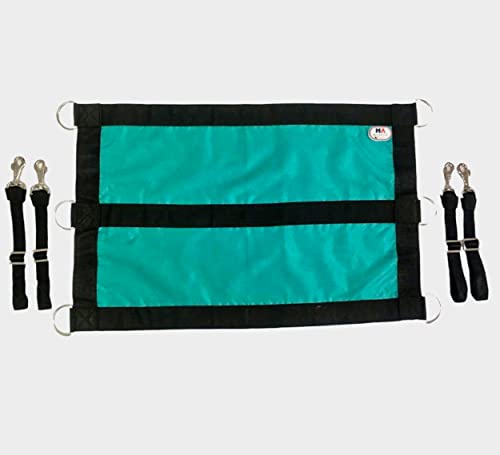 Majestic Ally 1200D 29"x19" Horse Stall Guard with Adjustable Straps and Hardware (Turquoise Black) - Image 2