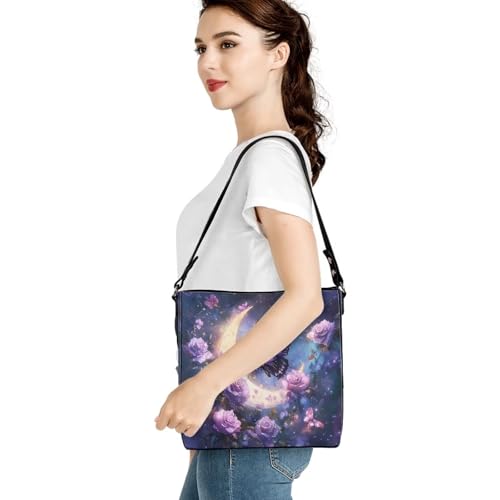 Image of HUGS IDEA Boho Bags for Women Leather Handbag Shoulder Bucket Crossbody Purse