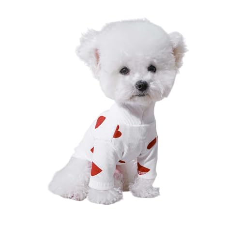 DICOCO 犬服 犬の服 小型犬 半身デザイン 高級ニット 犬用セーター かわいい ペット服 春夏用 チワワ トイプードル ダックスフンド 柴犬 犬用ウェア 縫製精巧 肌に優しい ホワイト L