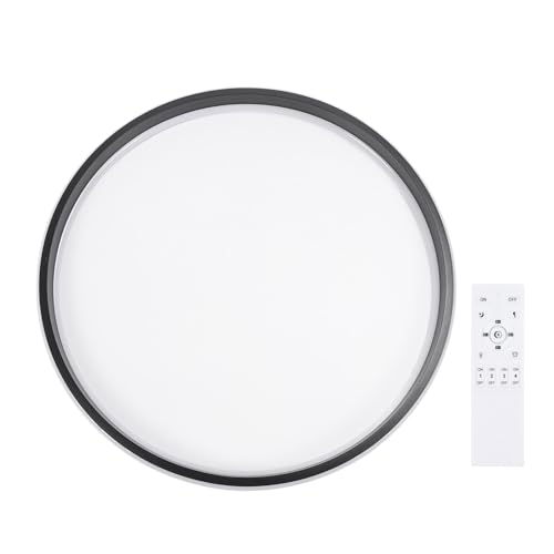 Plafonnier LED dimmable rond noir pour ajuster la lumière du salon au couloir