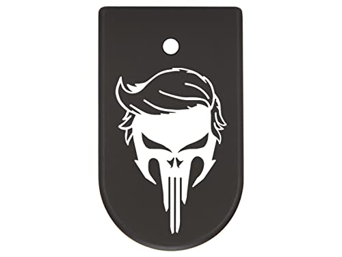 NDZ Performance Magazine Base Plate Finger Extension for CZ P10 Models P10 S, P10 SC, P10 C, & P10 F 9mm Laser Engraved in Black - Trump Skull