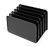 TRU RED Plastic Incline Desktop File Sorter, 5‑Slot, Black – Slanted Desk Organizer for Files & Mail