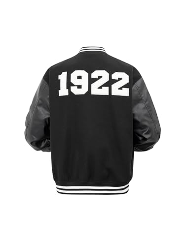 Men's Varsity Jackets Y2k'T'Embroidery Baseball Bomber Jacket Unisex Vintage Letterman Wool&Faux Leather Coat2