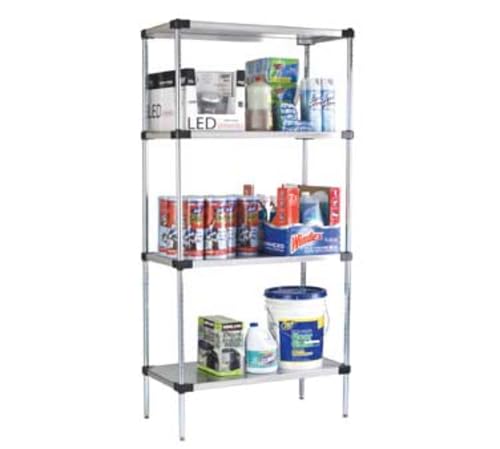 FF1824SSS Solid Stainless Steel Shelf, 18" x 24", Marine Edge, Heavy-Duty Support, Scratch Resistant, Ideal for Wet or Dry Storage, NSF Approved