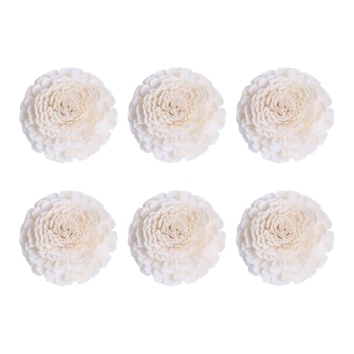 Ftyesger 6 Piezas Difusor de Perfume Plantas de Aromaterapia Decoración Accesorio de Aromaterapia Flores Blancas Hechas A Mano