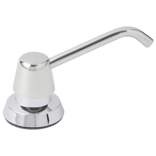 Bobrick B-822 Manual Top Fill Liquid Soap Dispenser 34 fl oz. (1L) Liquid Soap Capacity, 4- Inch Free-Turning Spout for Public Restroom Countertops, Chrome Finish