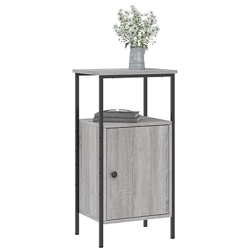 Table d'appoint design industriel grise pour optimiser le rangement du salon - 8