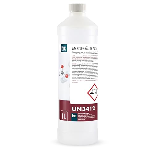 Höfer Chemie 1L Ameisensäure 73% Starker Entkalker & Reiniger für Imker Leder Kunststoffe & Edelsteine Ideal zum Entkalken Beizen & Imprägnieren Methansäure Formylsäure Carbonsäure