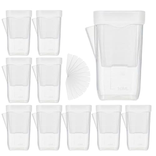 Generico Con de autoriego automático 10 piezas con orificios de drenaje, mini macetas pequeñas para plantas de raíz para interiores y exteriores para casa, jardín, patio, balcón, terraza