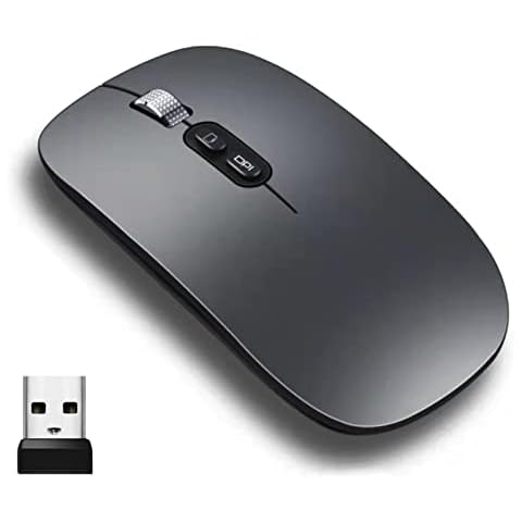 YCTech Bluetooth Mouse , Slim Silent Rechargeable Bluetooth Mouse For PC Laptop Computer Apple MacBook Pro/Air iPad Tablets , with Mini USB Receiver Cover
