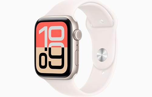 Apple Watch SE 3 [GPS, 44mm] Starlight Aluminum Case with Light Blush Sport Band, M/L (Renewed Premium)
