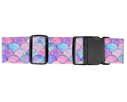 Image of Luggage Straps for Suitcases, Adjustable Travel Belt, Durable Wide Luggage Strap, Cute Suitcase Strap Identifiers with Buckle, Bag Straps for Luggage, Cute Colorful Shell