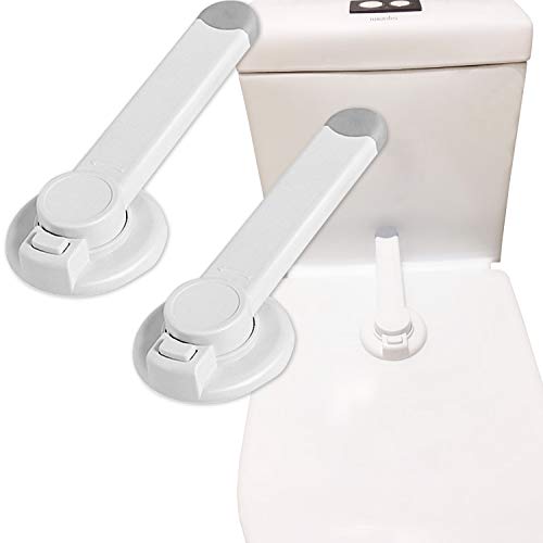 MILIVIXAY 2PCS Baby Proof Toilet Seat Lock Ideal Toilet Locks Child Safety Toilet Seat Lid Lock for Baby Bathroom Safety Toilet Latch Fits Most Toilets