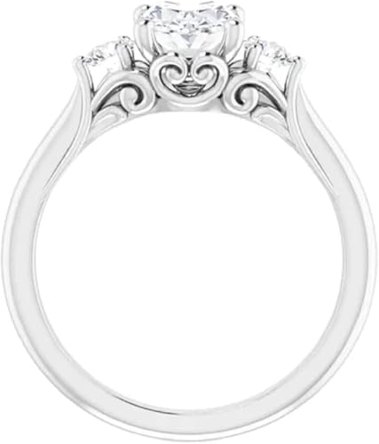 1CT-4CT Oval Cut Colorless Moissanite Engagement Ring, Wedding/Bridal Ring Set, Solitaire Halo Style, Solid Sterling Silver Promise Ring Gifts for Her4