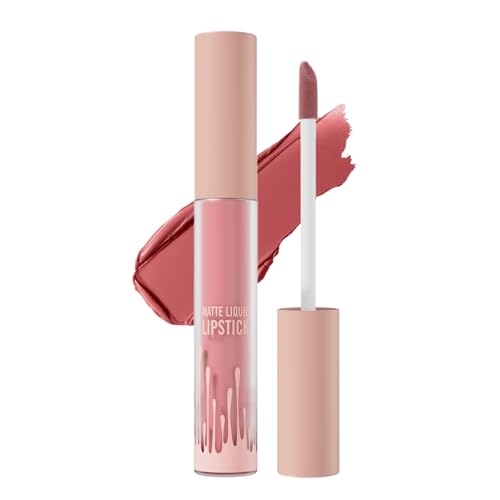 Brillo labial mate voluminizador | Tinte labial duradero, impermeable, no se adhiere, alta pigmentación, textura aterciopelada, no reseca, cruelty-free para mujeres y chicas (#3)