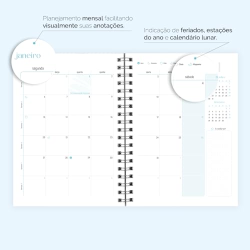 Agenda 2025 Planner Semanal Spot Glitter Metallic Tiffany