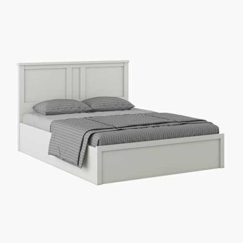 Image of Home Centre Helios Reynan Aster Queen Bed with Hydraulic Storage - White