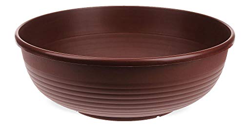 matches21 Bauchige Pflanzschale Pflanzgefäß für Garten & Grabschmuck innen & außen Kunststoff braun 1 STK - Ø 35x14 cm