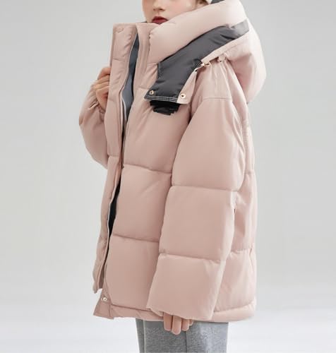 Teen Girls Quilted Puffer Jacket – Light‑Weight Color‑Block Winter Coat with High Collar, Button Front, Elastic Cuffs4