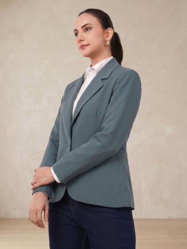 Image of SaintX Women's Premium Formal Blazer | Fully Lined | Regular Fit | 4-Way Stretchable Ultra-Light Fabric | Fashion-Forward | Office /Meetings (WB01)