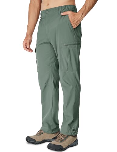 MOURCE Mens Quick Dry Hiking Pants - Lightweight Water Resistant Cargo Pants for Men with 8 Pockets for Outdoor Activities