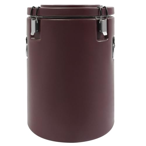 Eapmic 42.27Qt Insulated Food Container, Stainless Steel Container, 40L Commercial Soup Carrier 15 Hours Heat Preservation for Hot and Cold Food Storage Restaurant Canteen Home Lunch Use (Brown, 40L)