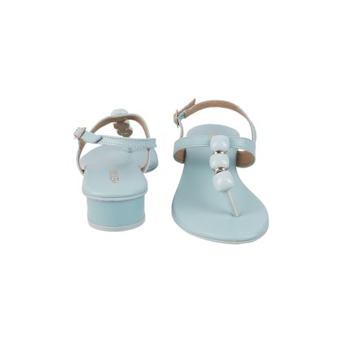 Image of Metro Women Faux Leather Beaded Thong Casual Sandals