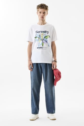 Image of SNITCH Men Jeans | Baggy Fit Wide-Leg Relaxed Style | 100% Cotton Woven Fabric with Button Closure | Casual & Street Wear for All Seasons