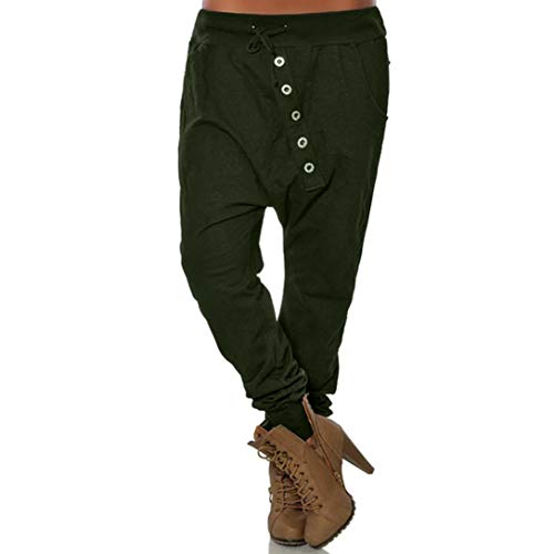 TOPUNDER Girlfriend Hipsters Harem Pants for Women Fashion Bloomers Baggy Pants Trousers Green