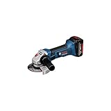 Bosch Professional Akku-Winkelschleifer GWS 18-125 V-LI (125 mm Scheiben-Ø, 2 x 4,0 Ah 18 V Akku, L-Boxx)