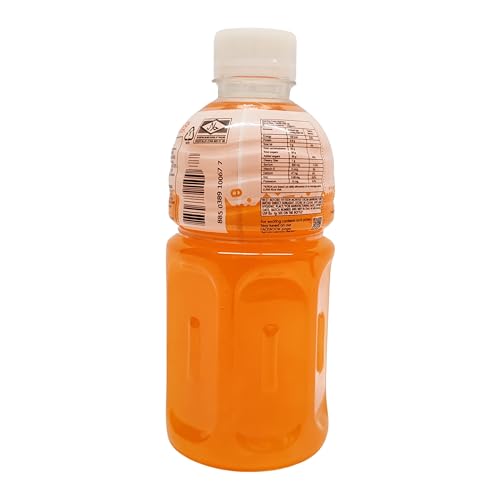 Image of Mogu Mogu Orange Juice with Nata de Coco Jelly 320ml (Pack of 6), Refreshing Tropical Thai-Made Sip & Chew Beverage