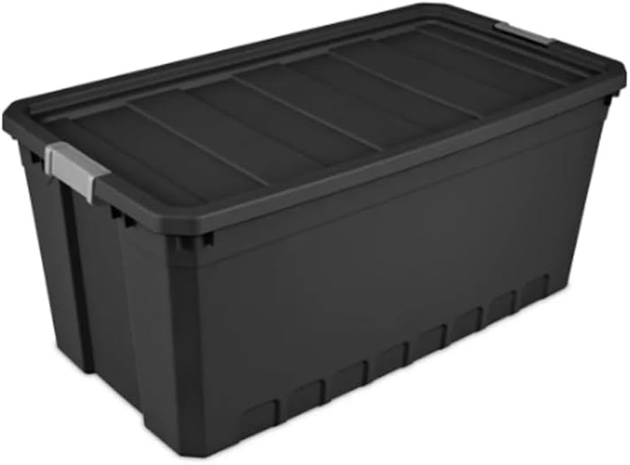 Amazon.com - 50 Gallon Stacker Tote Plastic, Black, Set of 3