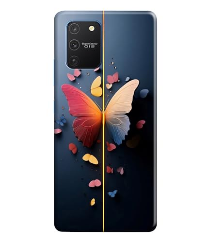 Image of Stylish Butterfly Printed Hard Back Case Cover Compatible for Samsung Galaxy S10 Lite (Multicolor) - D1665