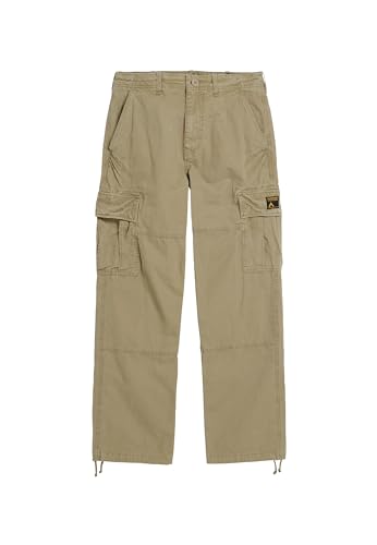 Superdry Pantalon cargo baggy pour homme, Robe beige, 32W / 32L