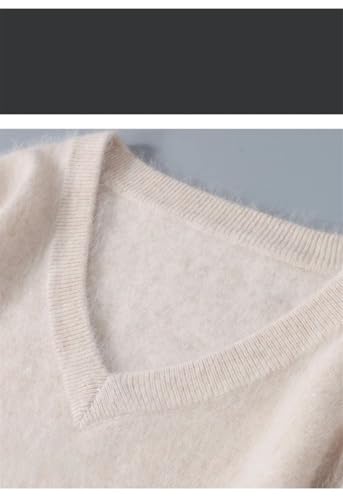 Mens 100 Percent Cashmere V Neck Pullover Long Sleeve Knitted Sweater Loose Fit Business Warm Jumper4