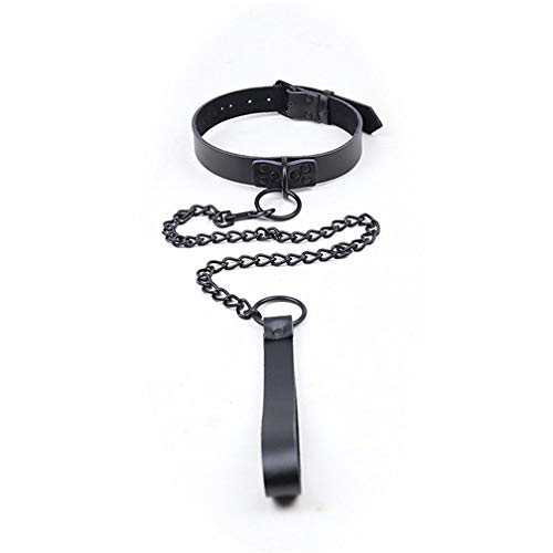 Amaliy Collier en Cuir PU avec Chaîne - Collier Ras du Cou pour Homme Femme Cover