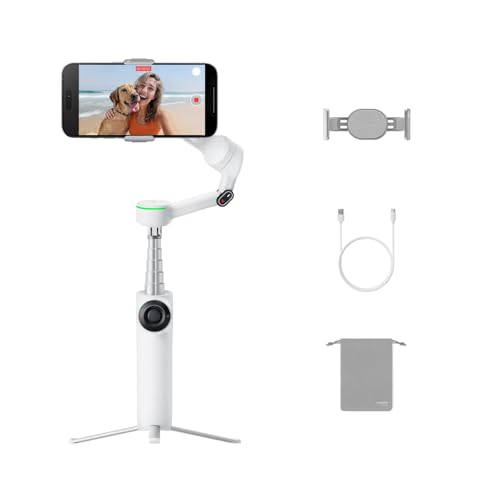 Image of Insta360 Flow 2 Pro White - AI Tracking Phone Gimbal, 200+ App Tracking with DockKit, Multi-Person Tracking, 360º Pan Tracking, Built-in Tripod /Selfie Stick, iPhone /Android Portable Stabilizer