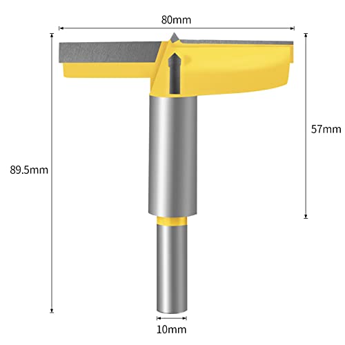 Meccion Carbide Forstner Drill Bit Wood Hole Cutter, Professional Woodworking Hole Saw Boring Bit (80mm), Yellow - Image 2