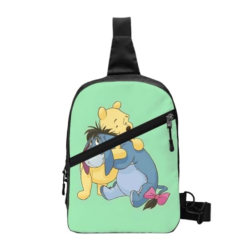 スポーツ スリングバッグ くまのプーさん かわいい アニメ ウエストバッグ メンズ肩掛け 折りたたみ ランニング バッグ ファニーパック 人気 漫画 登山 ?? 旅行 ファッション ギフト
