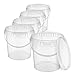 Eimer mit Deckel 5X 1l transparent - lebensmittelecht, stabil, luftdicht - Plastikeimer mit Henkel - leer, 5 Stück je 1 Liter