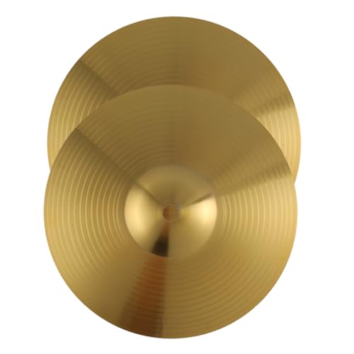 ERINGOGO 2Pcs Brass Jazz Drum Crash Cymbals for Drum Set Durable and Smooth Edged Music Instrument Accessories for Jazz and Percussion Enthusiasts