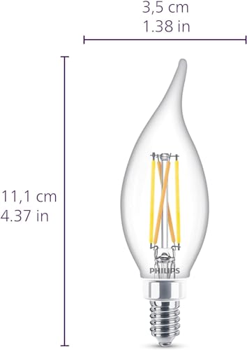 Image of Philips LED BA11 Candelabra LED Light Bulbs - Flicker Free 60w Light Bulbs with EyeComfort Technology - Daylight 5000K Lightbulb - 500 Lumen - E12 Base - 6 Pack