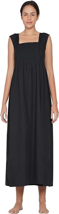 Robe en coton noir Cotton Lane pour des matinées douces et cocooning