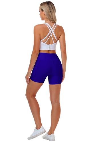 Image of AOBUTE Womens 9 inch /10 inch /11 inch Long Swim Board Shorts High Waisted UPF 50+ Biker Shorts with Pockets