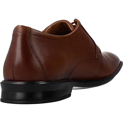 Image of Clarks Mens Bensley Lace Dark Tan Lea Derby