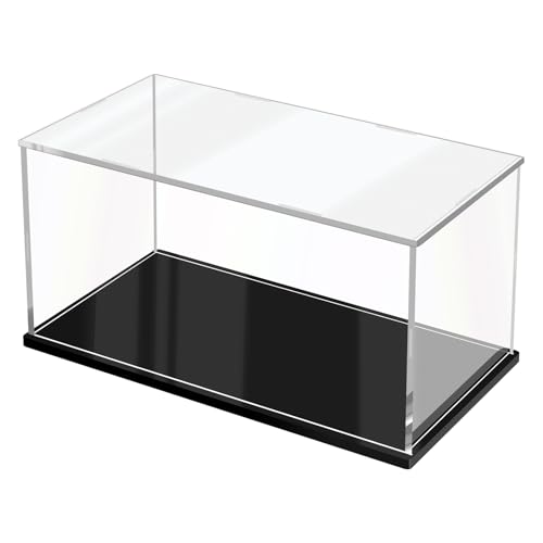 JUJOMAT Acryl Vitrine Schaukasten Box Klare Acryl Vitrine mit Schwarzer...